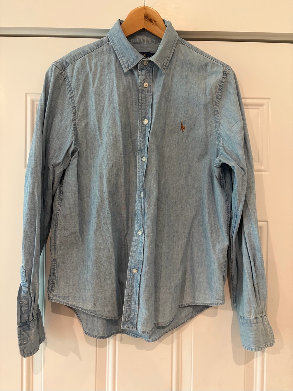 Ralph Lauren Chambray Light Blue Denim Button-Down Shirt